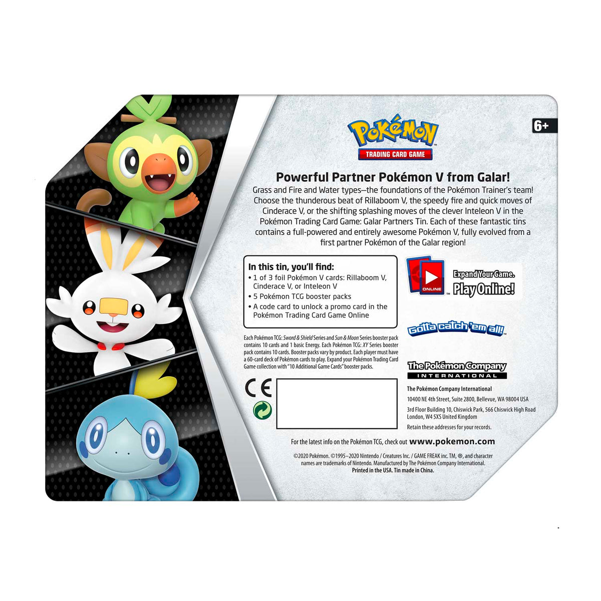 Pokémon TCG: Galar Partners Tin (Cinderace V)